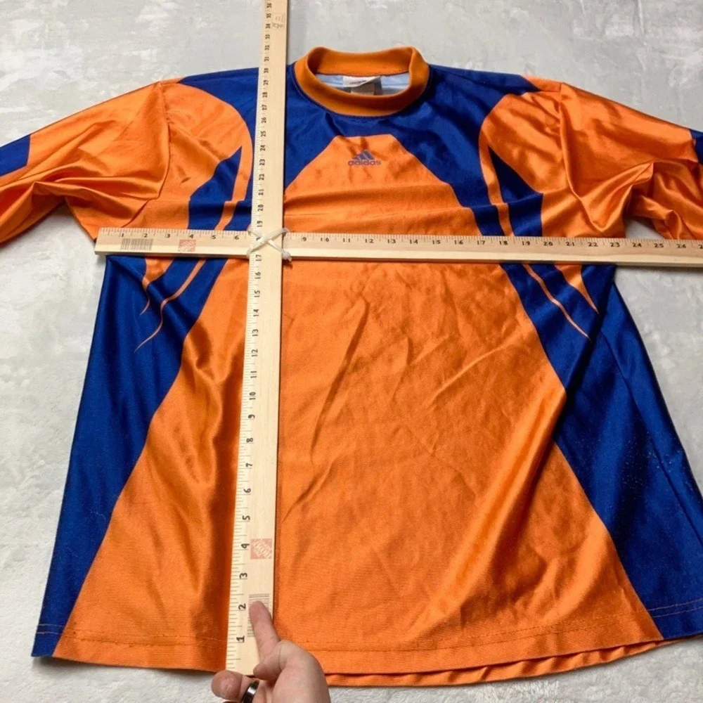 Vintage 90s adidas Jersey Shiny Silky Dazzle Shirt Soccer Goalkeeper Mens L